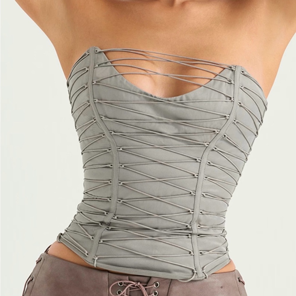 House of CB Mirabelle Smoke Lace Up Corset